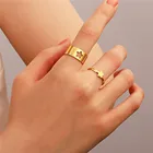 Женский комплект колец-бабочек, регулируемое кольцо золотистого цвета, Ювелирное Украшение для вечерние, 2022