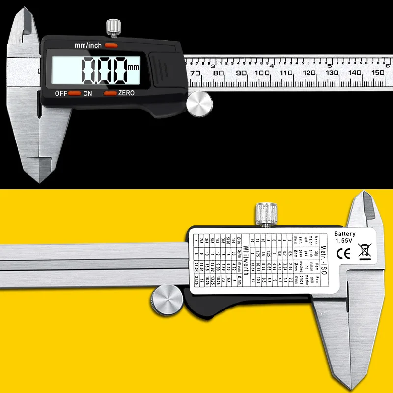 Штангенциркуль цифровой измерительный из нержавеющей стали 0 150