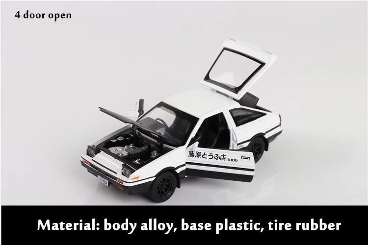 1:32 мультфильм начальный D AE86 сплав металла литья под давлением автомобили модельные автомобили RX7 тяните назад свет игрушки для детей горячий суперкар колеса