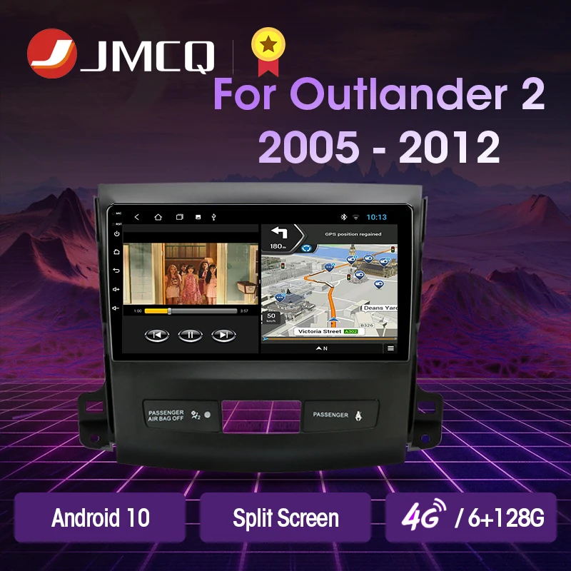 

JMCQ 9" Android 10 2G+32G 2DIN DSP Car Radio Multimedia Video Player For Mitsubishi Outlander xl 2 2005-2012 Navigation GPS 2din