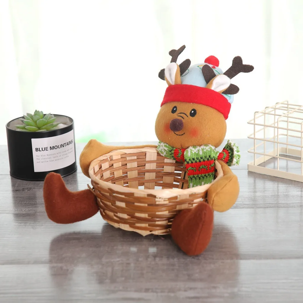 Рождественская корзина для хранения конфет праздничные вечерние украшения дома