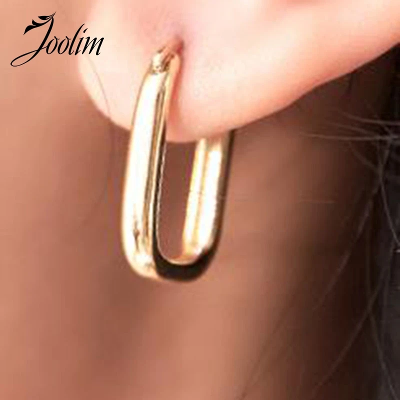 

Tarnish Free PVD Gold Finish Fashionable Symple Rectangle Earring Stainless Steel Tarnish Free Gold Jewelry Wholesale