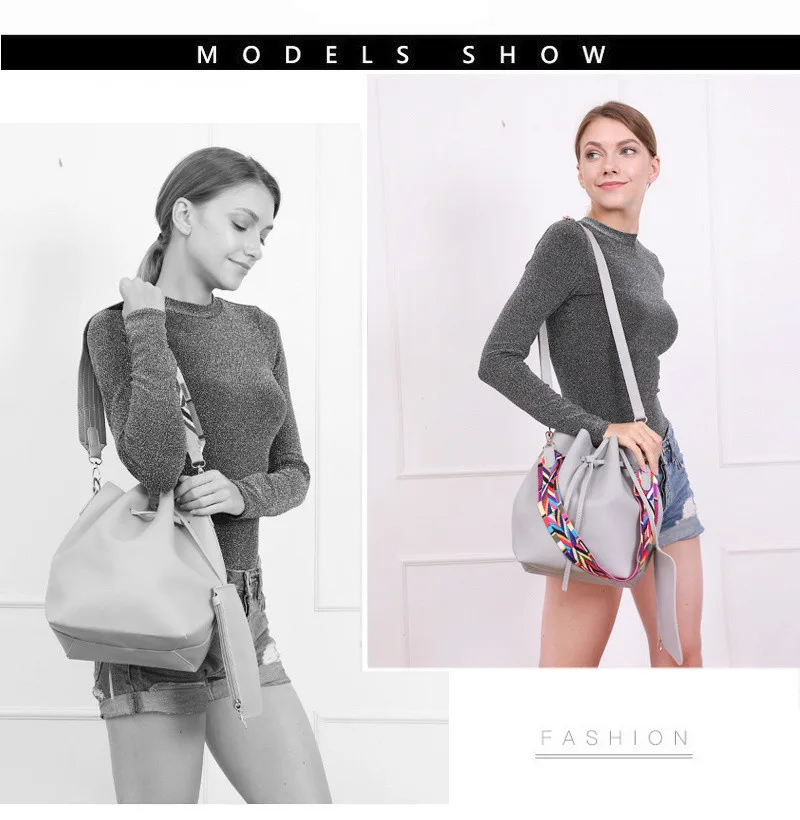 Сумка для девочек с красочным ремешком сумка-мешок из искусственной кожи сумки