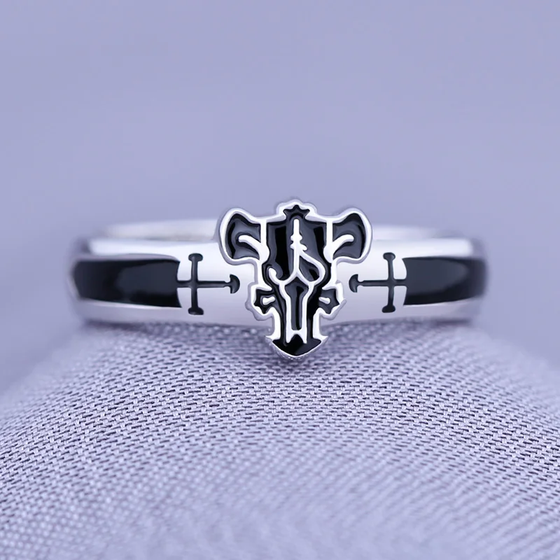 

Japan Anime Black Clover Asta Ring 925 Sterling Silver Finger Ring Cosplay Fashion Adjustable Jewelry Birthday Gift