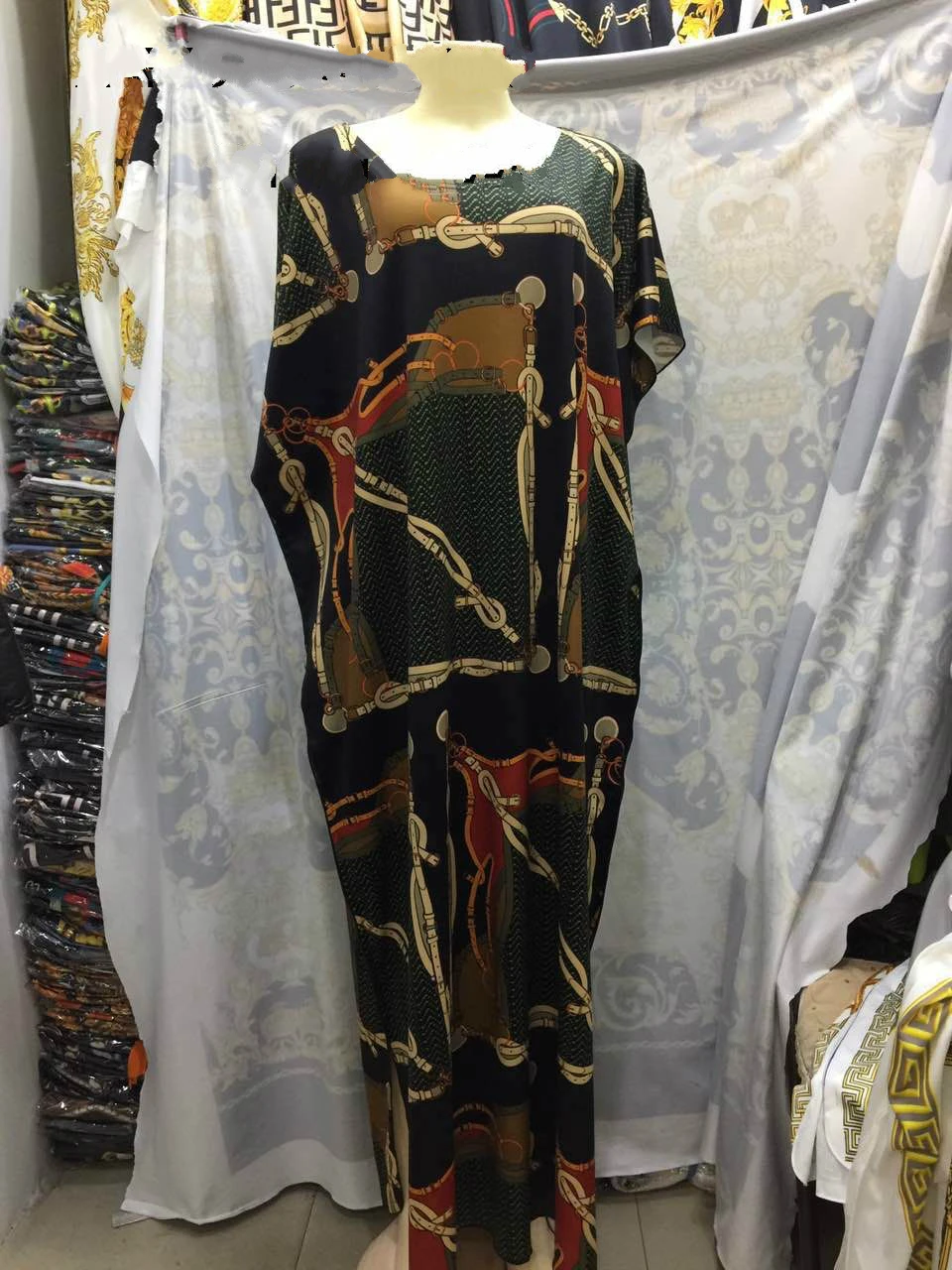 Африканская одежда модный Подпоясанный с длинным рукавом Макси платье женское