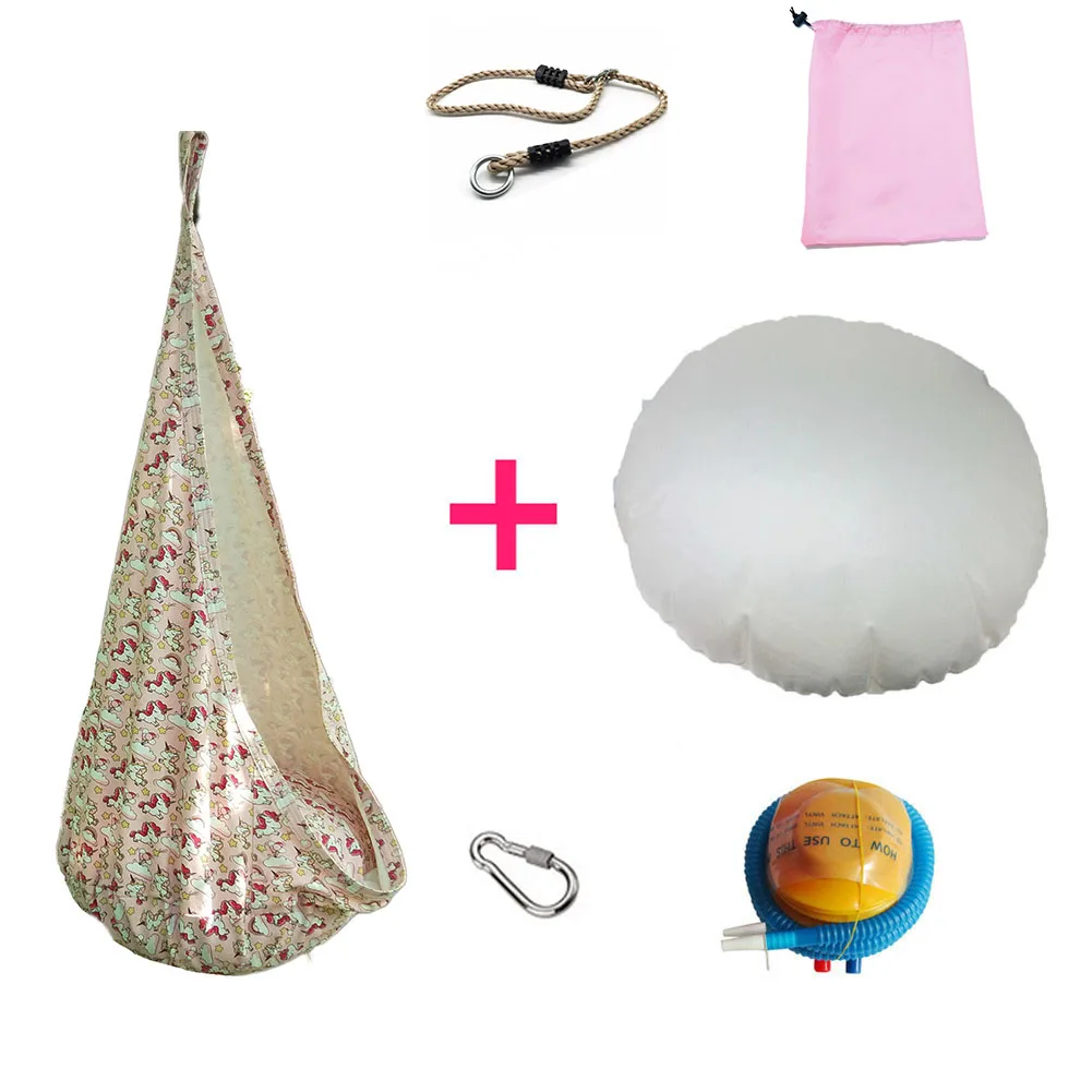 pink 1 with rope Креативный детский гамак, садовая мебель, кресло-качалка для помещений и улицы, подвесное сиденье, детское кресло-качалка, патио, портативное - Цвет: pink 1 with rope