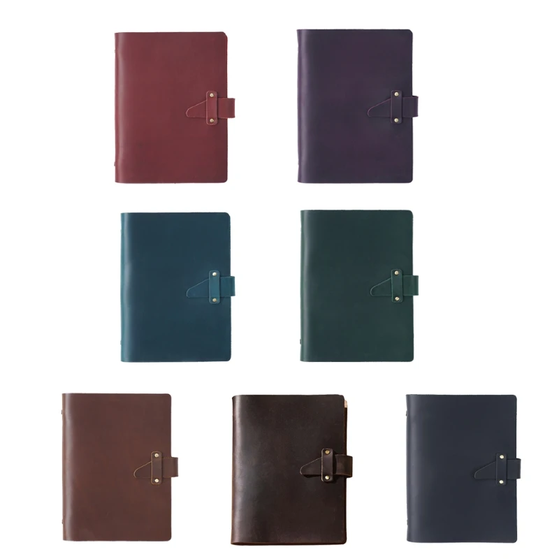 

Multicolors Notebook A5 Leather Business Notebook Loose Leaf 6 Ring Binder Diary Personal Business Meeting Records Work