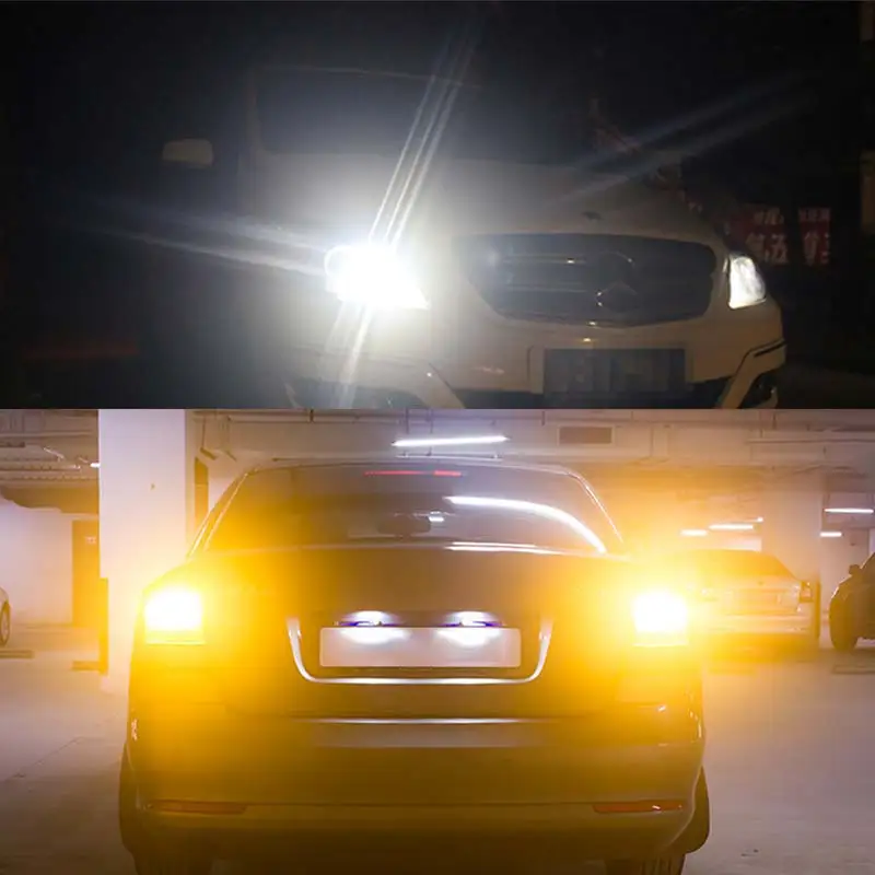 Двухцветные светодиодный лампы 2 шт. поворотные огни противотуманные фары 66SMD