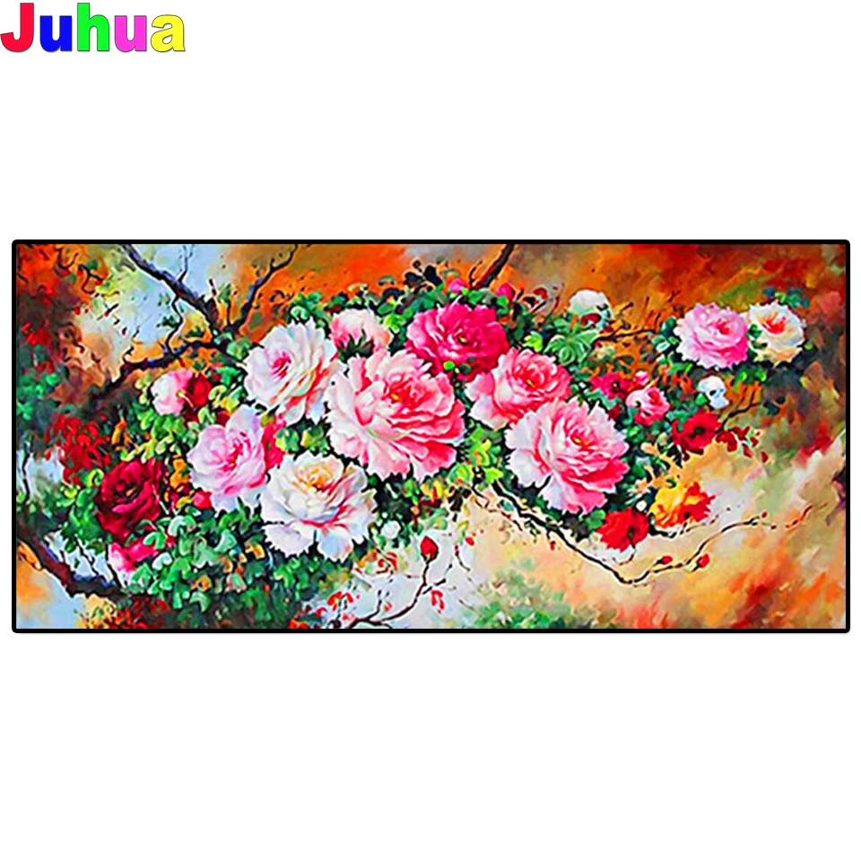 

Diamond Painting Abstract Red peony flower Full Drill square round Mosaic DIY Diamond Cross Stitch Embroidery large size