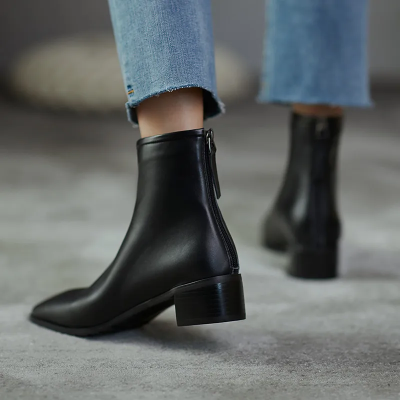 

COVIBESCO Concise Back Strap 2020 Autumn Winter Handmade Shoes For Women Genuine Leather High Heels Pumps Working Shoes Woman