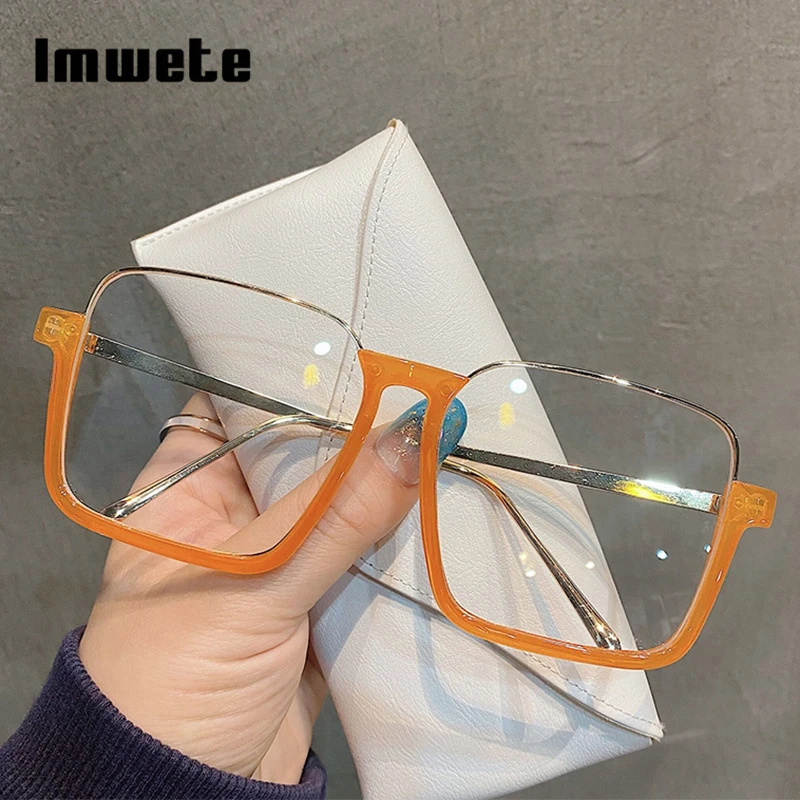 

Оправа Imwete для очков для женщин, винтажная квадратная форма, унисекс, защита от синего света, компьютерные очки