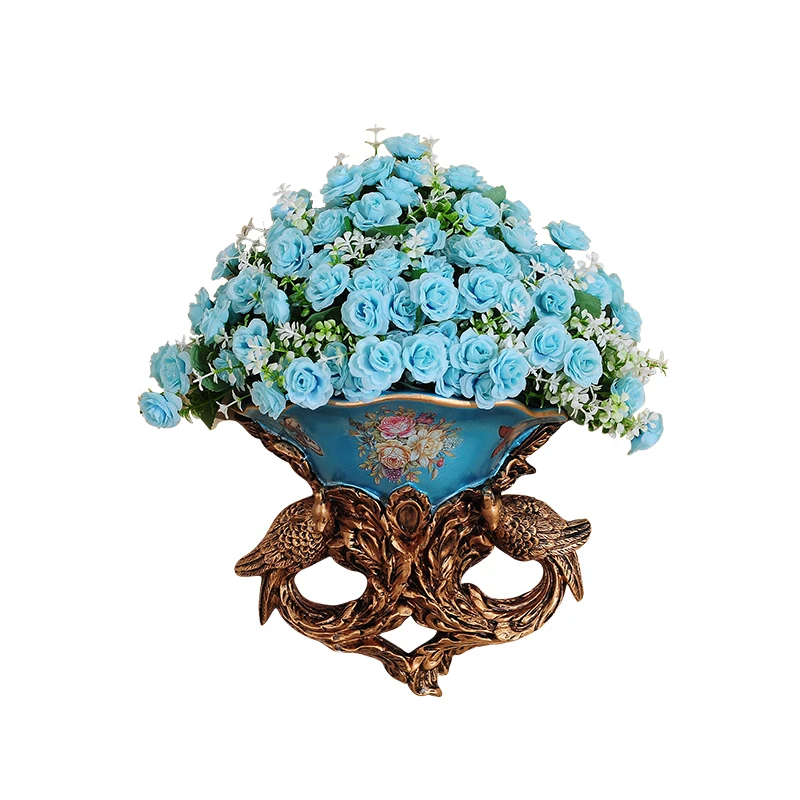 

EUROPEAN RETRO LUXURY RESIN VASE DECORATION HOME LIVINGROOM FLOWER ARRANGEMENT WALL HANGING CRAFTS OFFICE DESKTOP ORNAMENTS ART