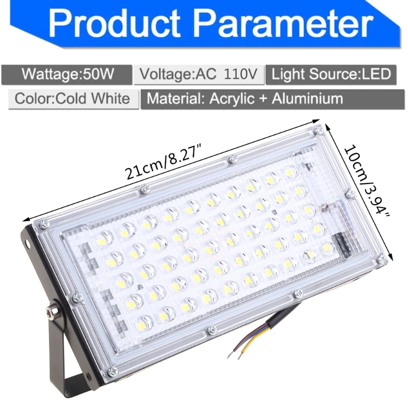 

LED Floodlight Outdoor Spotlight 50W Wall Washer Lamp Reflector IP65 110V