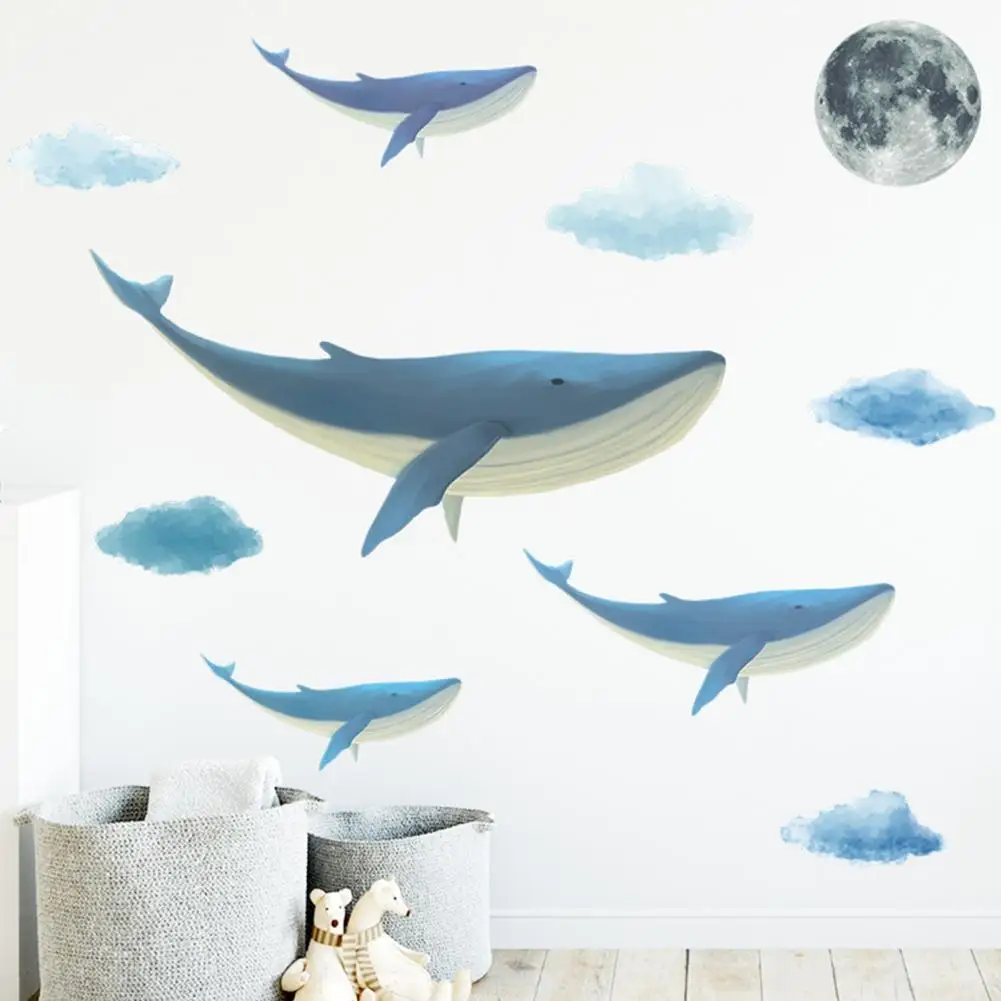 

Creative whale wall stickers home wall decoration living room children's room decoration wallpaper marine animal stickers