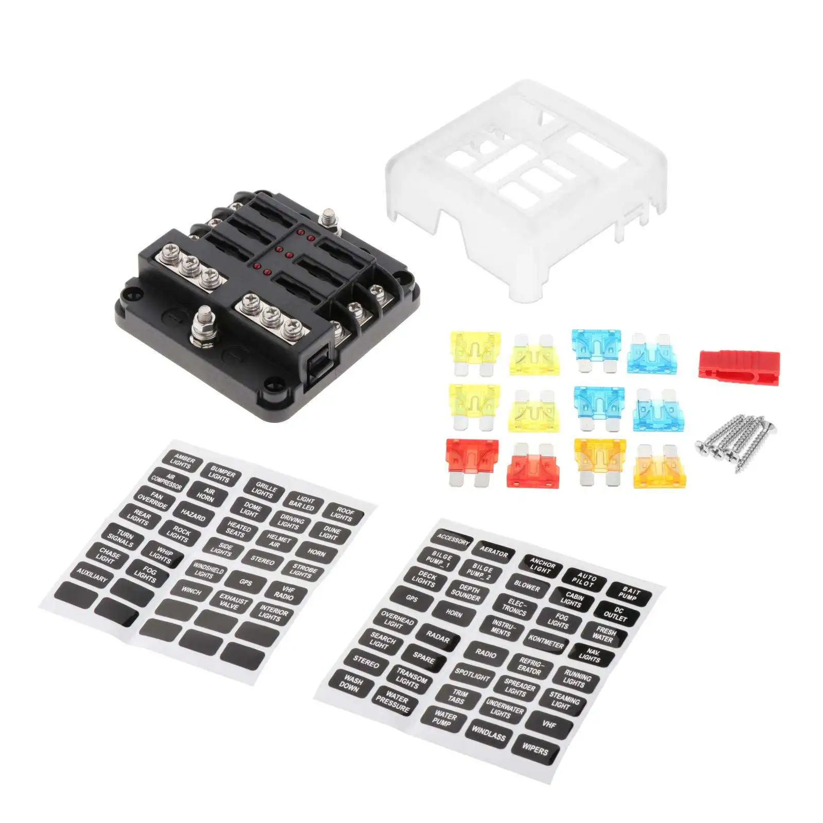 Автомобильный светодиодный блок предохранителей PBT с защитной крышкой