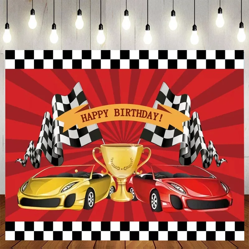 Disney Cars Mcqueen Theme Photography Vinyl Backdrops Customized Boy Birthday Party Christmas Background For Photo Studio | Дом и сад