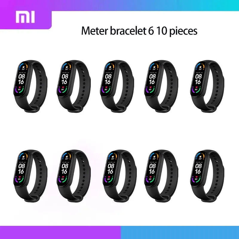 

Фитнес-трекер Mi Band 6 с измерением пульса и уровня кислорода в крови, 10 шт.