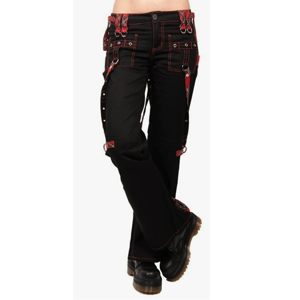 

Ladies Cargo Pants High Waist Black Streetwear Vintage Punk Goth Pants Women Summer Pants Casual Long Trousers joggers D30
