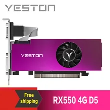 Yeston Radeon RX550 4GB GDDR5 1183MHz 512processors PCIExpress 3.0 DirectX12 Single Slot VGA+HDMI+DVI-D graphics card of Desktop