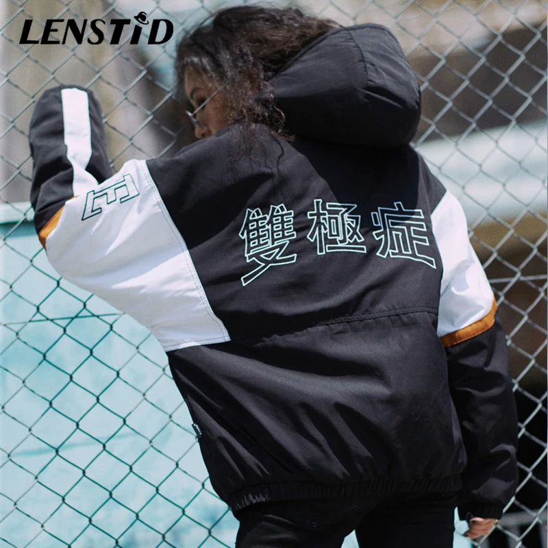 LENSTID 2019 хип хоп цветная куртка с капюшоном парка Harajuku уличная Мужская ветровка