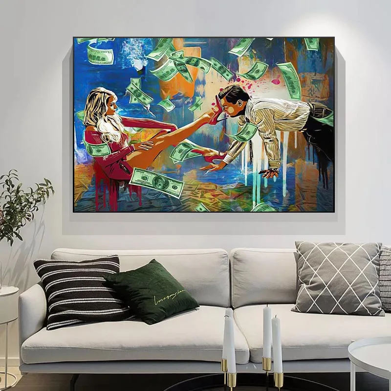 

Абстрактный граффити кино плакат деньги красота Холст Картина спальня гостиная домашний декор роспись холст картина (без рамки)