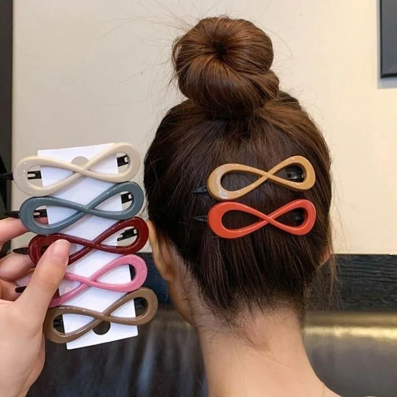 

New Yellow Brown Color 8 Hairpin Women Girl Cute Hair Clips Headdress Candy Color Headwear Fashion Hair Accessories Gift