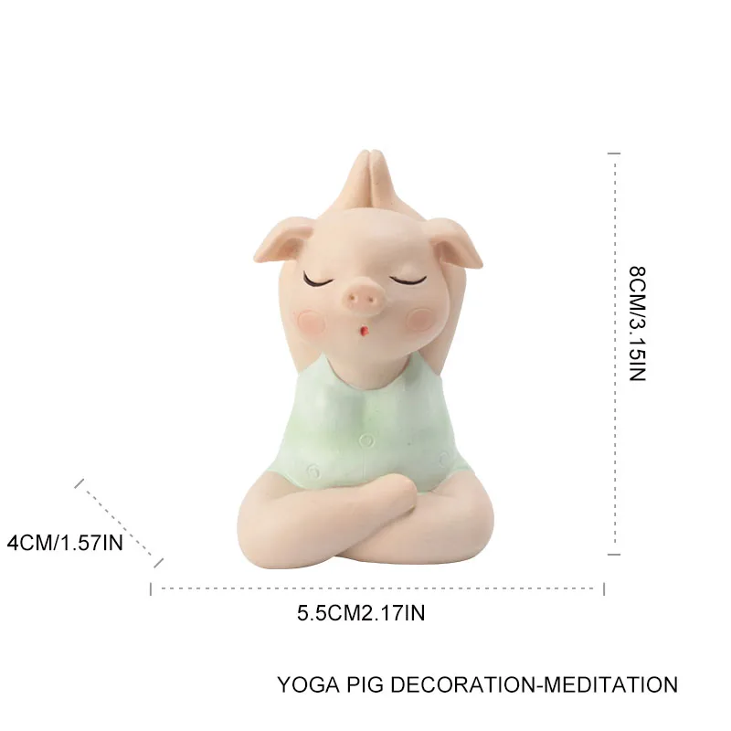 Nordic Ins Cartoon Resin Yoga Pig Sculpture Ornaments Home Living Room Desktop Bedroom Furnishings Crafts Children Birthday Gift | Дом и сад
