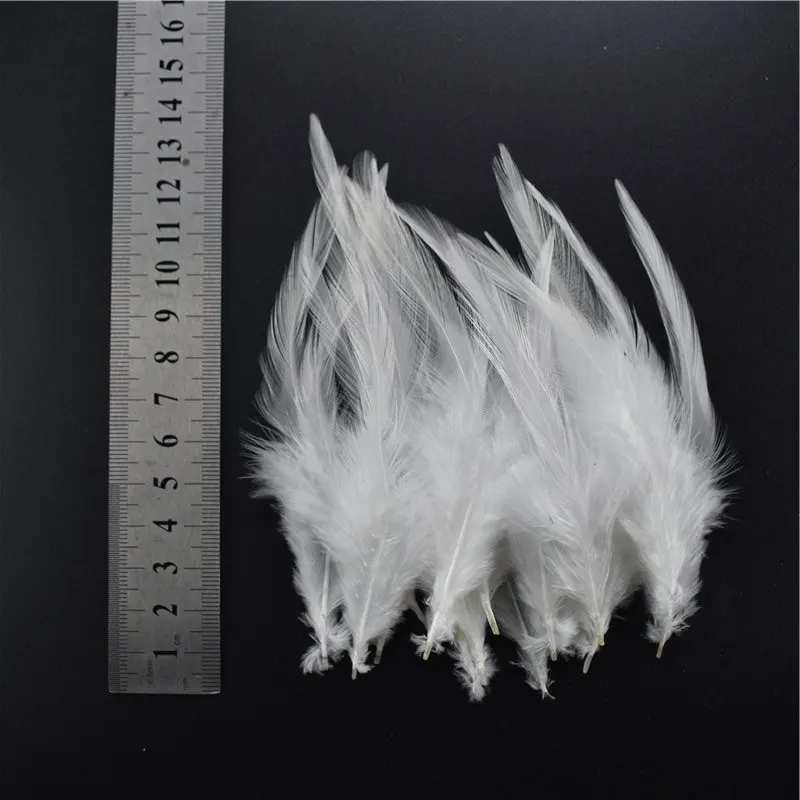 10-15CM 4-6inch 20 шт./лот, Белый Петух, гусь, перья фазана для рукоделия, курица, утка, павлин, отец, страусиные перья, свадебное украшение шлейф - Цвет: 10-15CM 4-6inch