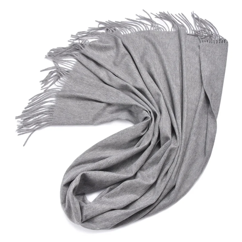 Большие размеры плед шарф женский зимний scarf шарфы женские платок шарф большой теплый вязаный большой шаль женская платки - Цвет: Light grey