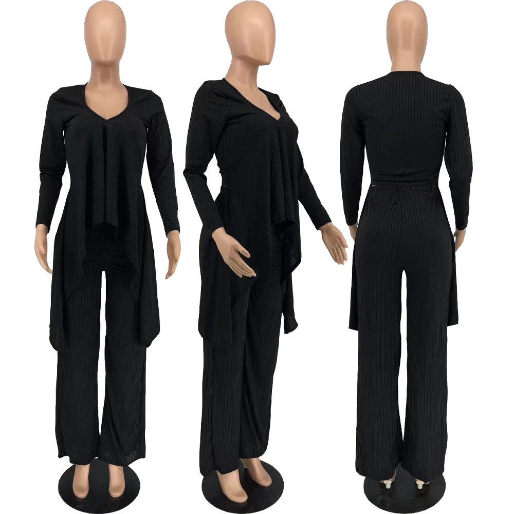 Женский осенне-зимний новый однотонный Асимметричный костюм с длинным рукавом