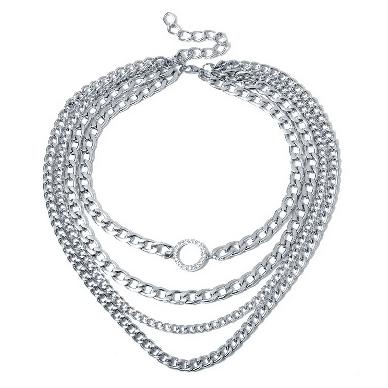 

F.J4Z 2021 Trend Chunky Collar Necklaces Multi-layer Cuban Chains Necklaces Women Statement Choker Necklace Jewelry Gifts