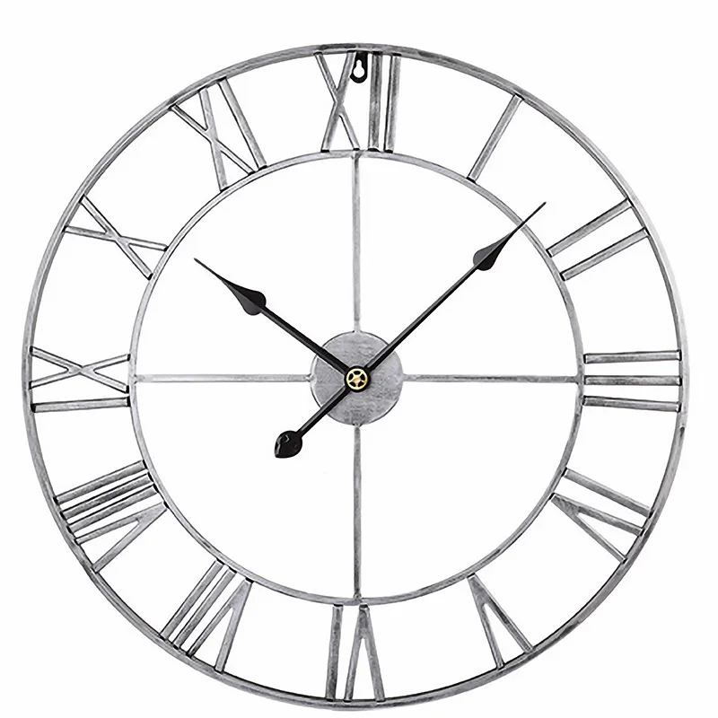 

Европейские антикварные настенные часы, часы для гостиной, железные бесшумные цифровые настенные часы, креативные декоративные часы, Amazon г...