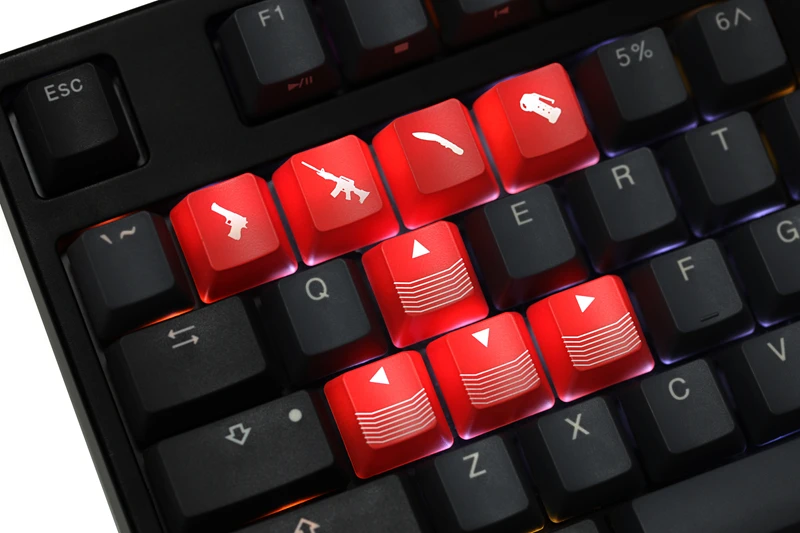 Новинка Shine Keycaps ABS через травленый, Cf Crossfire игровая механическая клавиатура черный красный цвет Wasd R4 R1 Shortkey стрелка