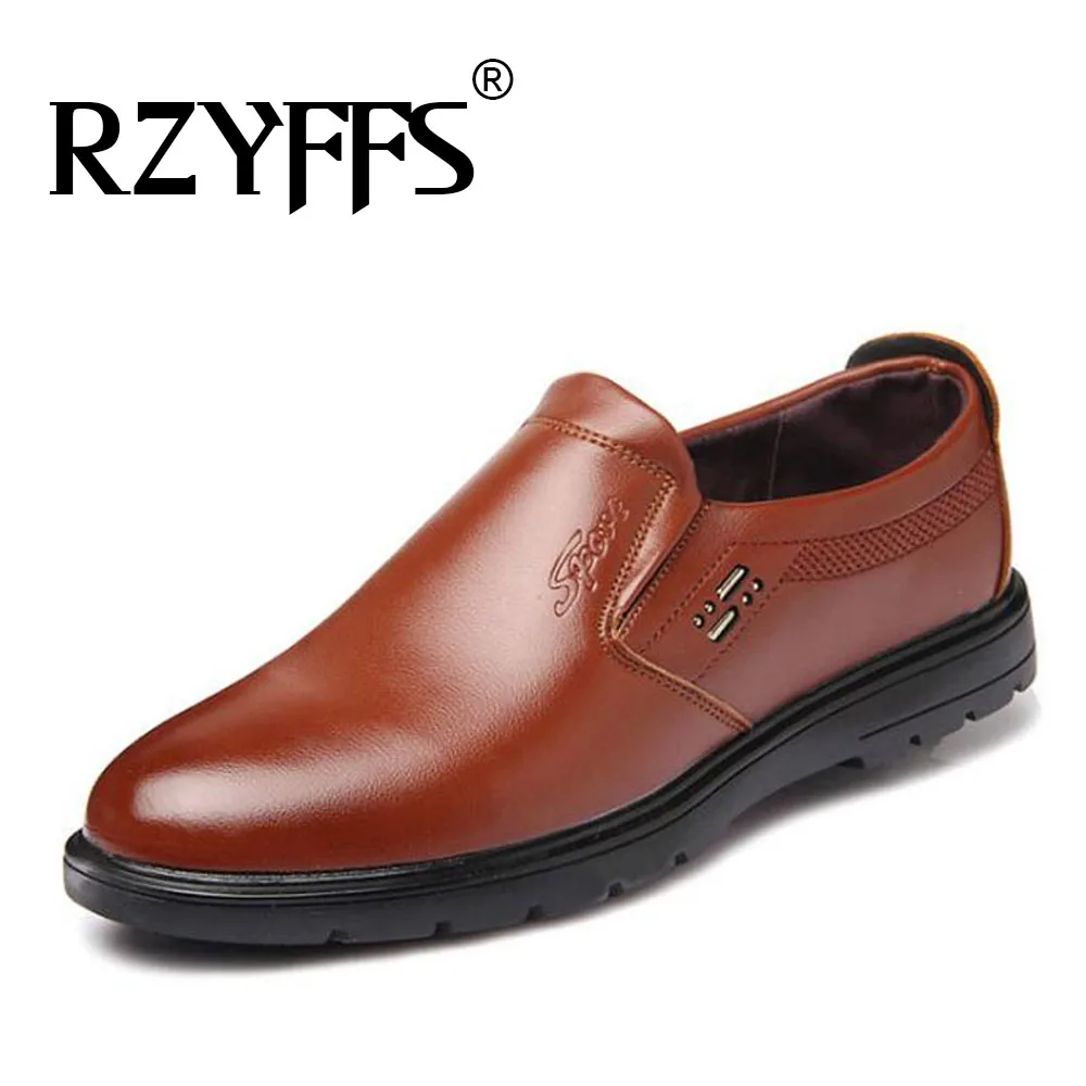 New Men Wedding Dress Shoes Black Round Toe Flat Business British Lace-up Men's Loafers black Brwon shoes VV-53Z | Обувь