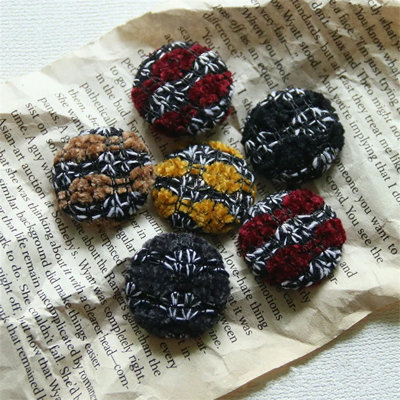 Зимний стиль 50 шт./лот 25 мм цветные украшения из ткани геометрические круглые