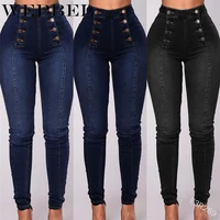 wepbel women jeans pants trousers fashion new casual sexy button summer pencil high waist skinny jeans