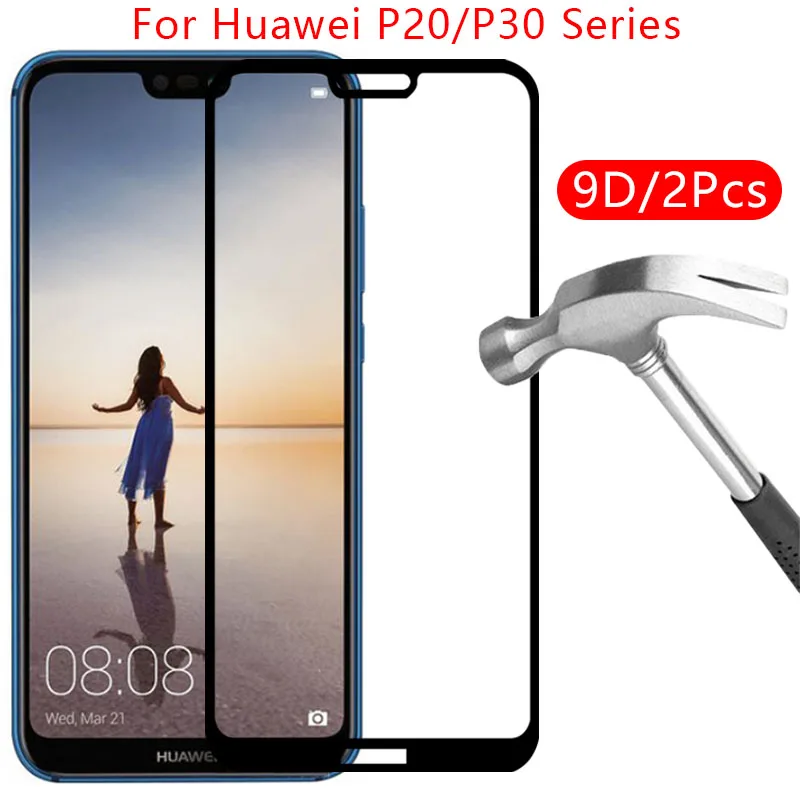 

Защитное закаленное стекло 9d для huawei p20 pro p30 lite 2020, защита экрана на huwei hawei huawe huawi huawey p 20 30 light