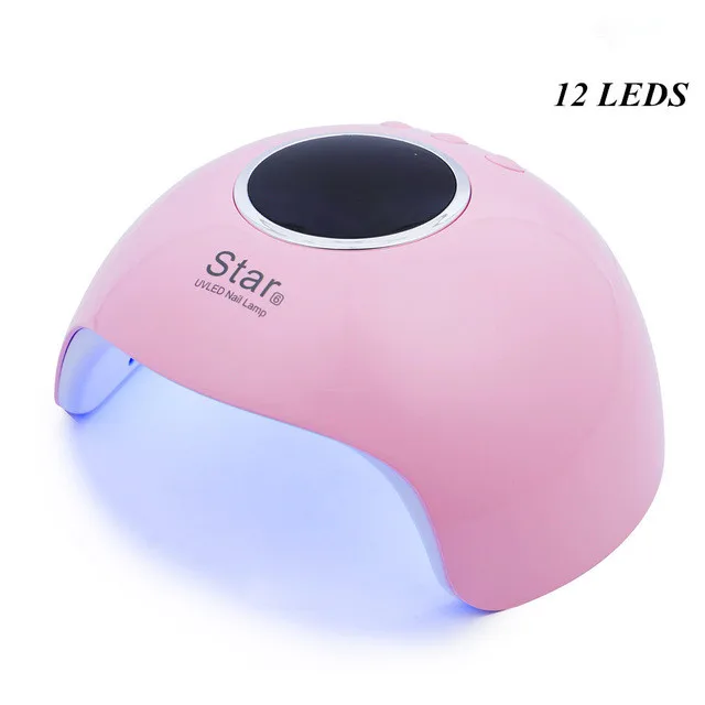 Star 6 Pink 36/30 Вт УФ светодиодная лампа для сушки ногтей для всех гелей Лаки лак леча светильник с а-ля 60ые/120 s быстрая сушилка, маникюр, машинка для маникюра - Цвет: Star 6 Pink