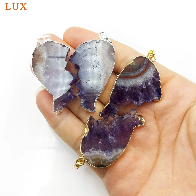 Подвеска из натурального искусственного кристалла позолоченные и серебряные