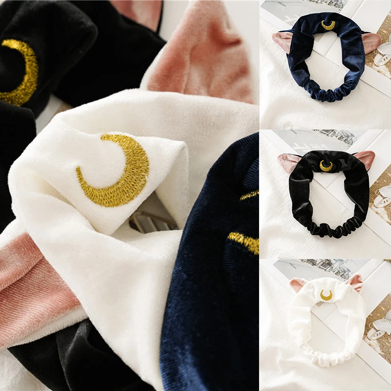 Модная женская резинка для волос эластичные повязки девочек Мультяшные лунные