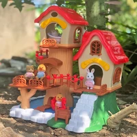 dollhouse furniture garden villa rabbit amusement park 112 wooden doll house pretend play seesaw toy for girls birthday gift