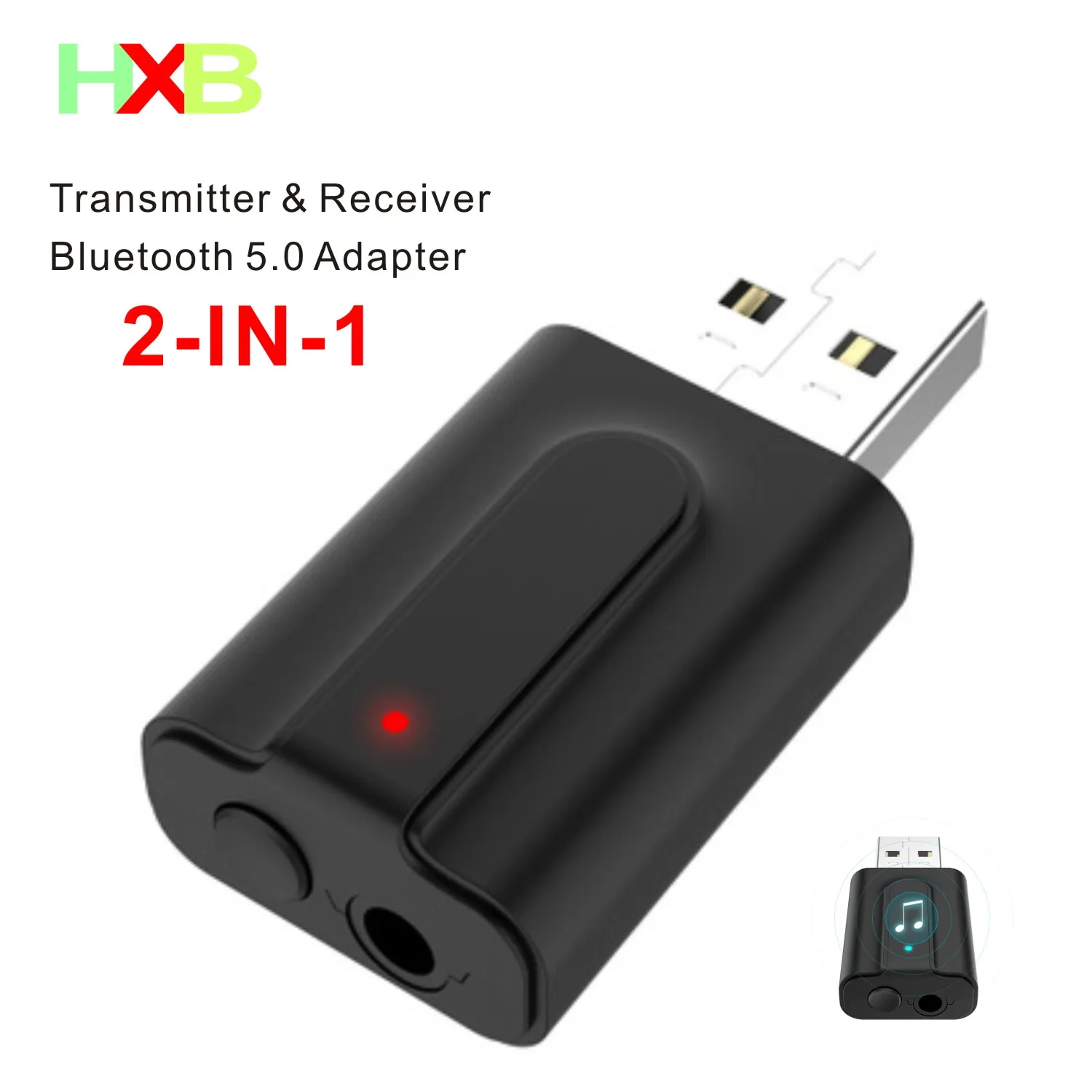 HXB USB Bluetooth приемник аудио AUX адаптер мини 3 5 мм 2 в 1 стерео HIFI музыка 0 для ПК