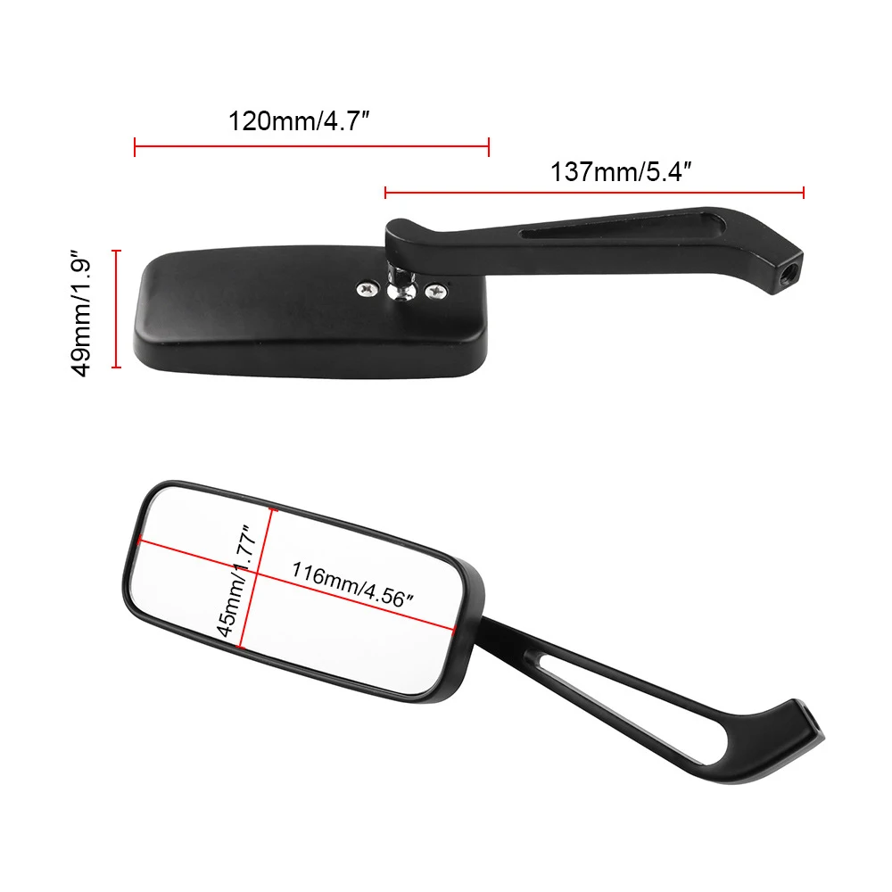 

1 Pair Rear view mirrors Plastic For Honda Rectangle Motorcycle Durable