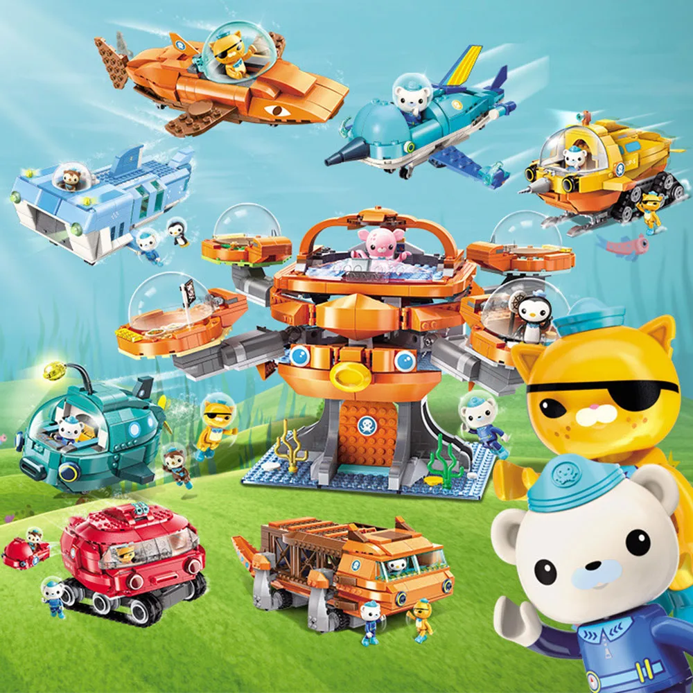 Les Octonauts Octopod Octopus Playset &amp Barnacles kwazii peso Inkling ENLIGHTEN Bricks Kids Toy Building Block Octo-Pod | Игрушки и