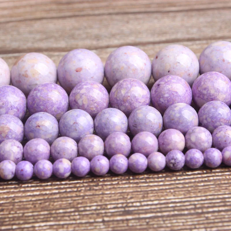 Lan Li модные натуральные ювелирные изделия фиолетовый окаменение свободные