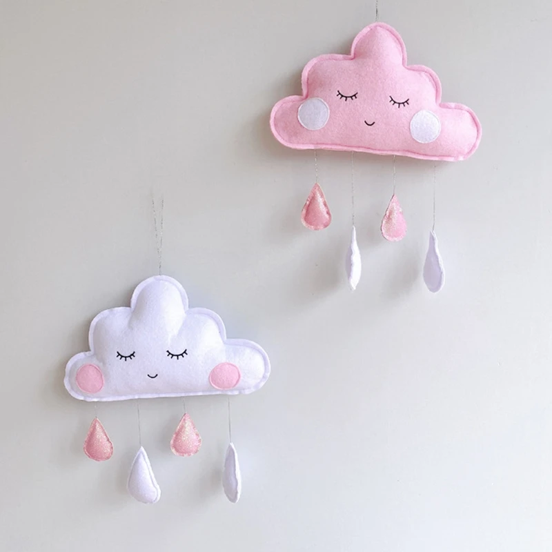 

Ins Felt Clouds Raindrop Pendant Baby Nordic Kids Room Decor Photo Props
