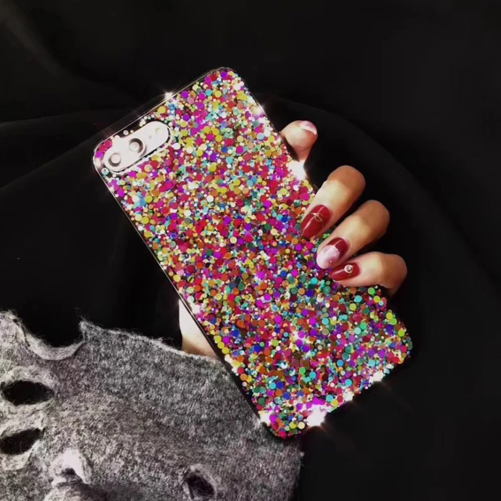 LLZ.COQUE Блестящий блестящий чехол с блестками для Iphone 11 Pro Max X XR XS MAX кристаллами 8 7 Plus