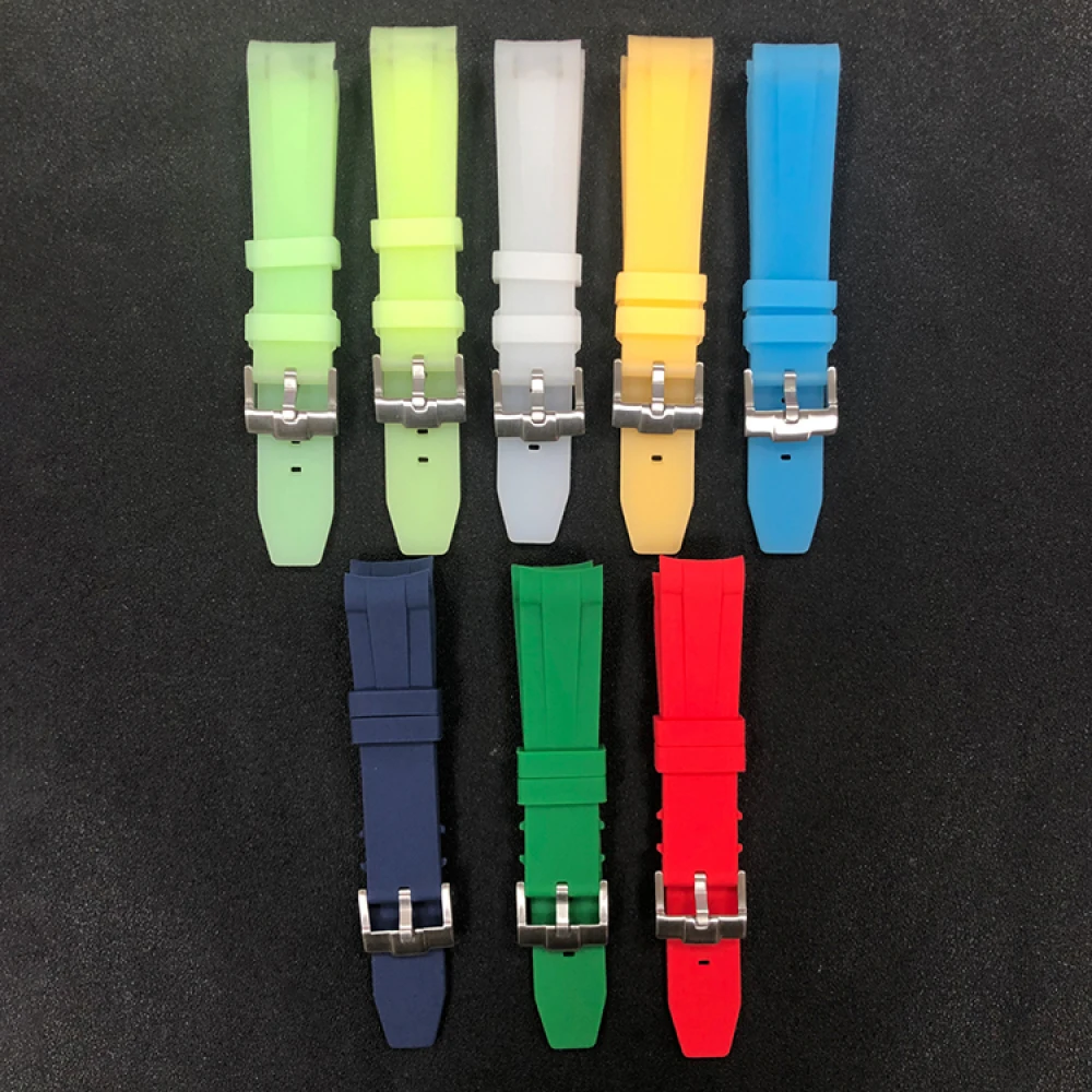 

20mm*18mm Universal Rubber Watchband Bracelet Strap Band Stainless Steel Clasp for Watch Accessories