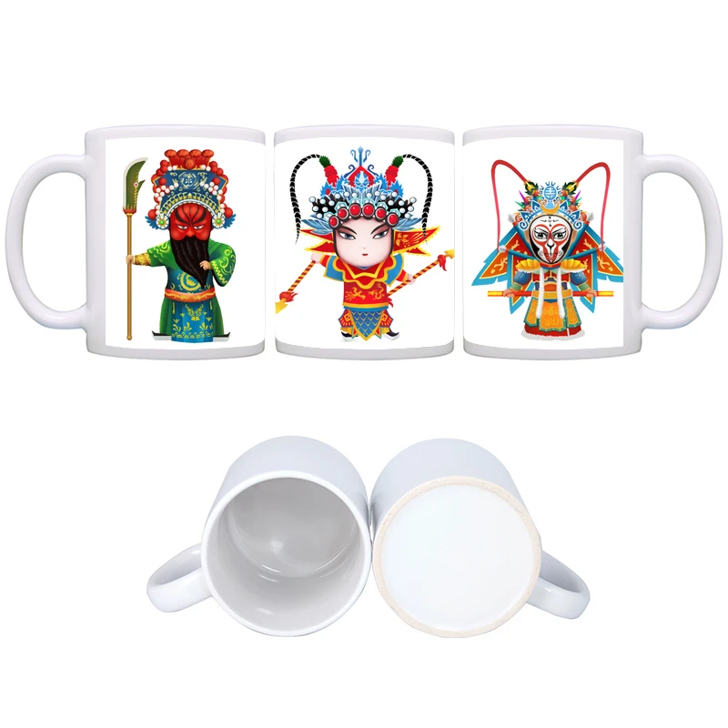Белая керамическая кружка с изображением солнца Wukong Восточная мифическая