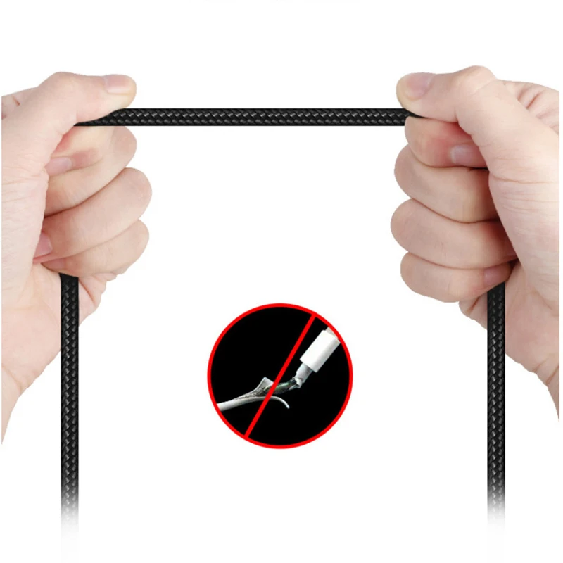 Нейлоновый Плетеный USB кабель Тип C 8 Pin Micro Phone кабели для Iphone X Xs 7 6 Samsung S9 S8 Xiaomi Huawei